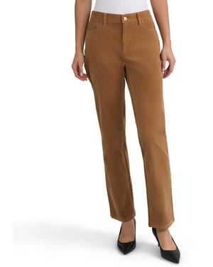 Jones New York Lexington Corduroy Straight Pants - Brown
