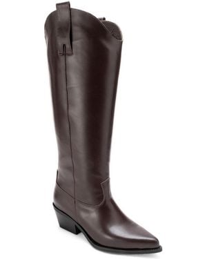 Forever & Always Shoes Ania Knee High Pointed Toe Western Boots - Brown
