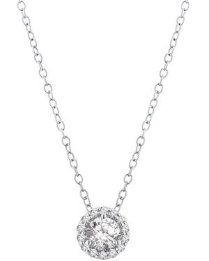 GIA Certified Diamonds Gia Certified Diamond 18" Halo Pendant Necklace (5/8 Ct. T.w. - Metallic