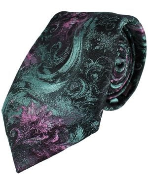 Trafalgar Big & Tall Arcane Storm Silk Novelty Neck Tie - Blue