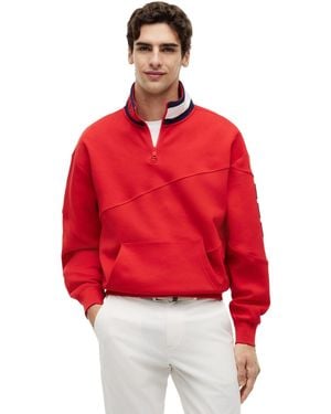 Tommy Hilfiger Sailing Quarter-zip Fleece Jacket - Red