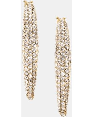 Givenchy Small Pave Hoop Earrings - White