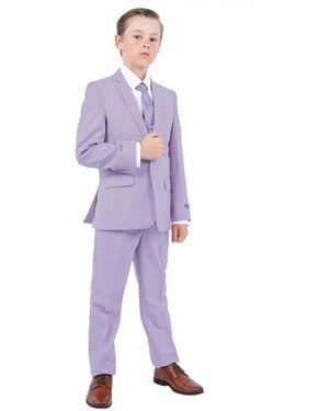 Perry Ellis Little Boys 5 Piece Pastel Suit - Purple