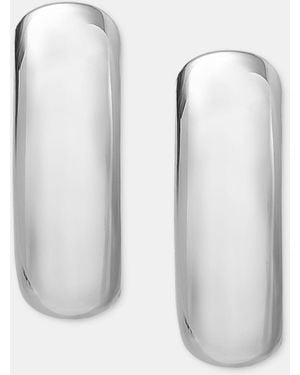 DKNY Small huggie Hoop Earrings - White