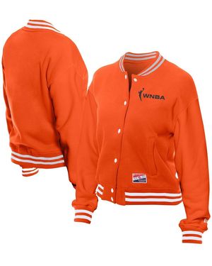 KTZ Wnba Throwback Varsity Fleece Full-snap Jacket - Orange