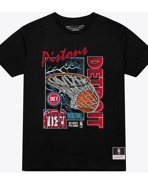 Mitchell & Ness Detroit Pistons Lightning Swish T-shirt - Black