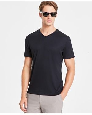 Alfani Travel Stretch V-neck T-shirt - Black