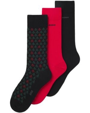 BOSS Wintercc Crew Cotton-blend Socks - Red