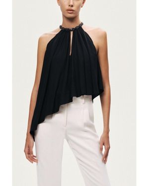 Nocturne Embellished Halter Blouse - Black