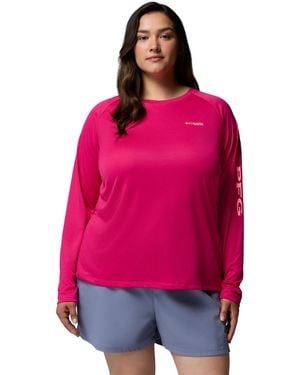 Columbia Plus Size Pfg Tidal Tee Ii Omni-shade T-shirt - Pink