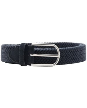 Mango Braided Leather Belt - Blue
