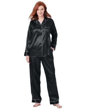 Amoureuse The Luxe Satin Pajama Set - Black