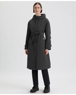 HUNTER Hooded Belt Trench Coat - Black