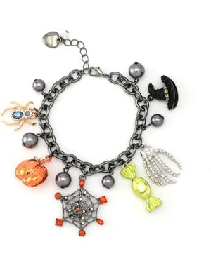 Betsey Johnson Faux Stone Spooky Halloween Charm Bracelet - White