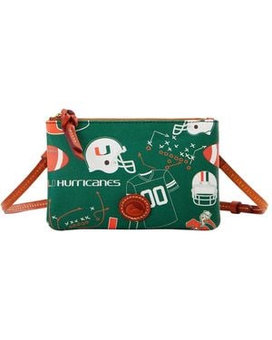 Dooney & Bourke Miami Hurricanes Top Zip Crossbody Purse - Green