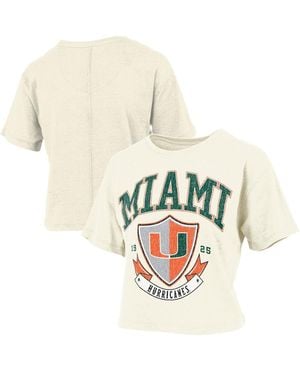 Pressbox Miami Hurricanes Buckler Vintage Cropped T-shirt - White