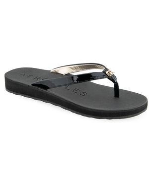 Aerosoles Jace Round Toe Thong Sandals - Black