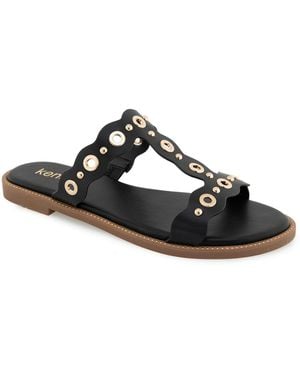 Kensie Margaret Flat Sandal - Black