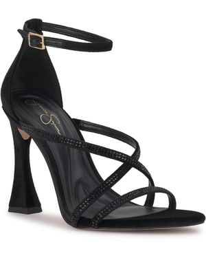Jessica Simpson Kaliye Strappy Rhinestone Dress Sandals - Black