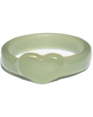 seree Heart — Jade Ring - White