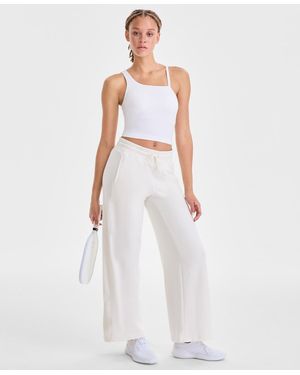 ID Ideology Relaxed High-rise Flare-leg Fleece Pants - White