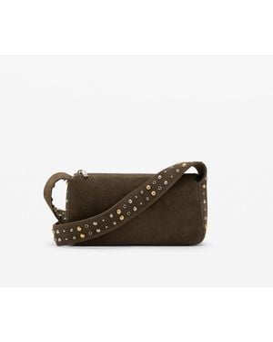 Mango Suede Studs Crossbody Bag - Green