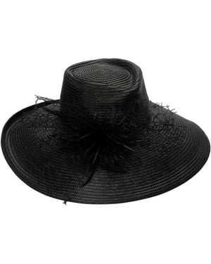 August Accessories Romantic Profile Hat - Black