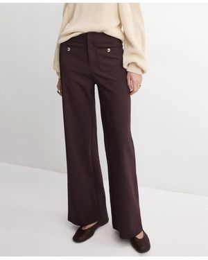 Mango Jewel Buttons Straight Pants - Multicolor