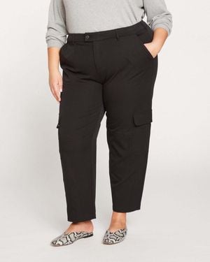 UNIVERSAL STANDARD Plus Size Karlee Stretch Cotton Twill Cargo Pants - Black