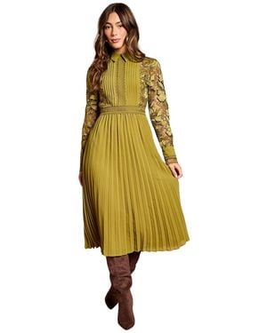 Coast Long Sleeve Midi Shirt Dress - Yellow