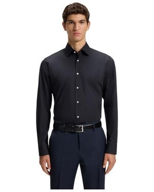 BOSS Boss By Stretch-cotton Poplin Regular-fit Dress Shirt - Blue