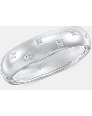 On 34th Crystal Star Puffy Bangle Bracelet - White