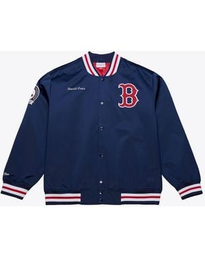 Mitchell & Ness David Ortiz Boston Red Sox Legends Collection Lightweight Satin Full-snap Jacket - Blue