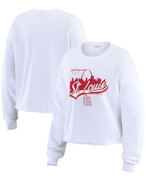 WEAR by Erin Andrews St. Louis Cardinals Domestic Postcard Long Sleeve T-shirt - White