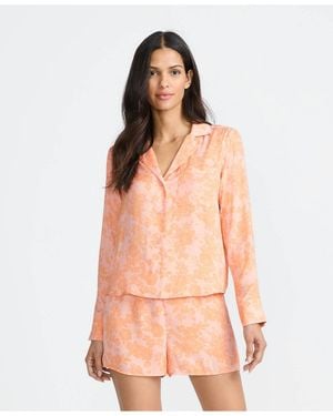Lands' End Matte Satin 2 Piece Pajama Set - White