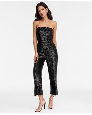 INC International Concepts Sequin Strapless Jumpsuit - Black