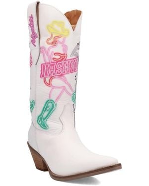 Dingo Nashville Nights Leather Boot - White