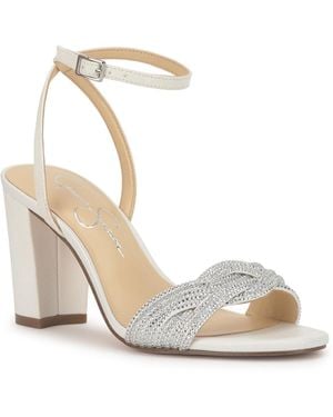 Jessica Simpson Sienea Rhinestone Knot Dress Sandals - Metallic