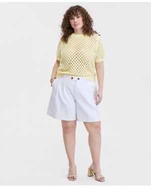 On 34th Trendy Plus Size Bermuda Shorts - White