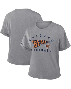 Fanatics Chicago Bears Pennant Wave Tribute Tri-blend Boxy T-shirt - Gray