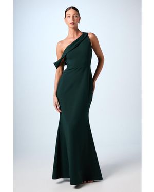 Coast Scuba Crepe Black Tie Dress - Blue