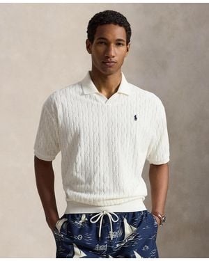 Polo Ralph Lauren Relaxed-fit Cable-knit Terry Polo Shirt - White