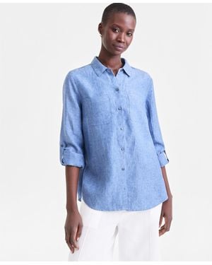 Charter Club 100% Linen Shirt - Blue