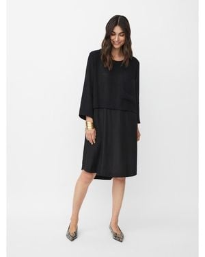 Masai Manonah 3/4 Sleeve Layered Midi Dress - Black