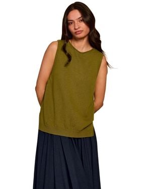 Celtic & Co. Sleeveless Knitted Vest Top - Green