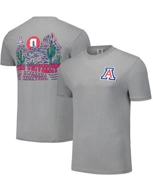 Image One And Arizona Wildcats Hyper Local Cactus Sketch Scene T-shirt - Gray