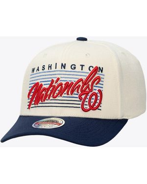 Mitchell & Ness And Washington Nationals Retro Lines Stretch Snapback Hat - White