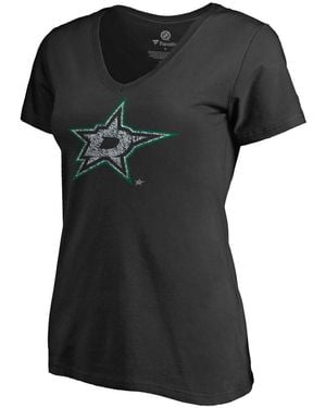 Fanatics Mto Label Dallas Stars Static Logo V-neck T-shirt - Black