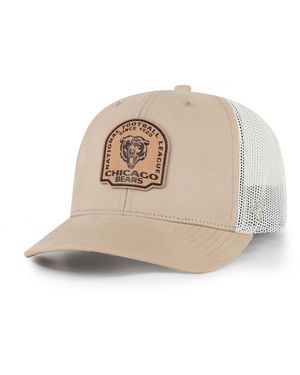 '47 Chicago Bears Adjustable Leather Applique Trucker Hat - Natural