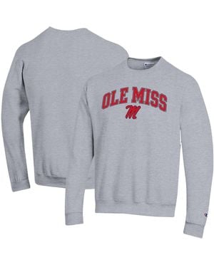 Champion  Ole Miss Rebels Arch Over Logo Pullover Sweatshirt - Gray